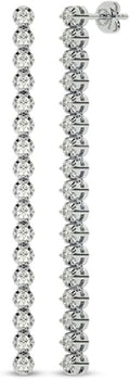 Dangling Diamond Earrings for Women | 10K Solid Gold Lab Grown Diamond Earrings | Ideal Gift for Her