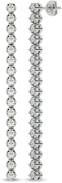 Dangling Diamond Earrings for Women | 10K Solid Gold Lab Grown Diamond Earrings | Ideal Gift for Her