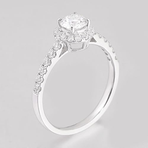 Aienid Pinky Rings Moissanite Wedding Rings for Women White Gold Round Size 4 Elegant for Aunt Mothers Day Jewelry