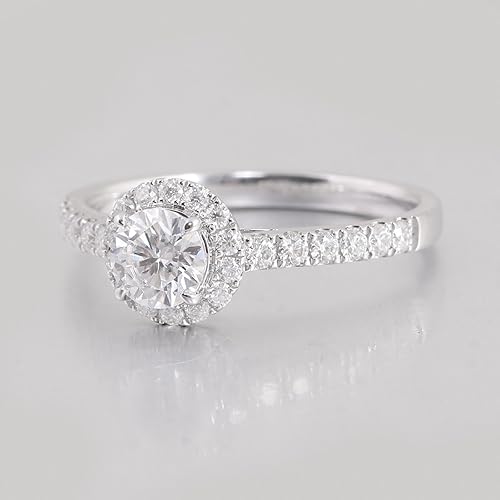 Aienid Pinky Rings Moissanite Wedding Rings for Women White Gold Round Size 4 Elegant for Aunt Mothers Day Jewelry