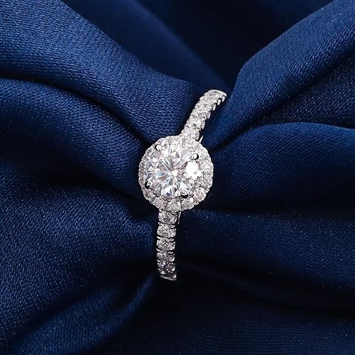 Aienid Pinky Rings Moissanite Wedding Rings for Women White Gold Round Size 4 Elegant for Aunt Mothers Day Jewelry